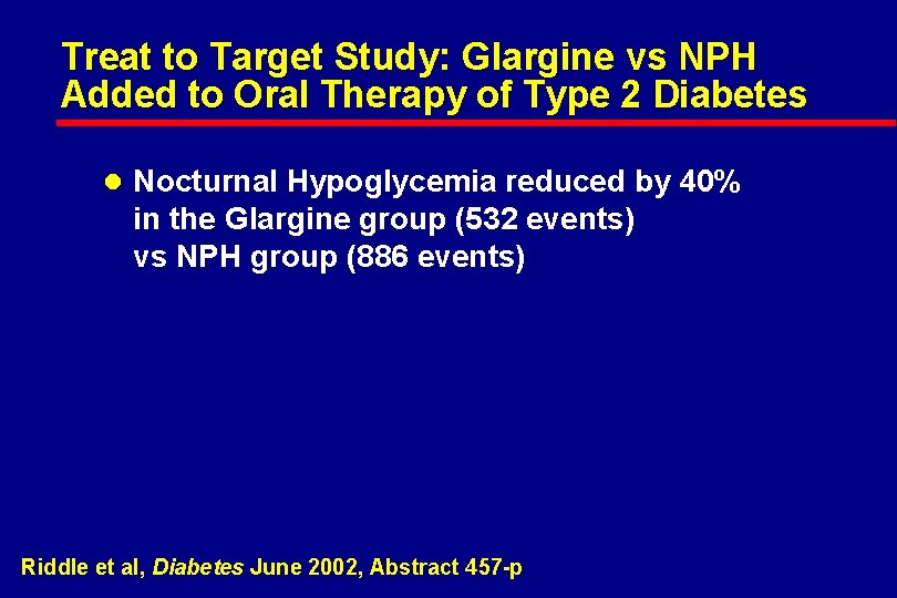 Treat to Target Study: Glargine vs NPH Added to Oral Therapy of Type 2