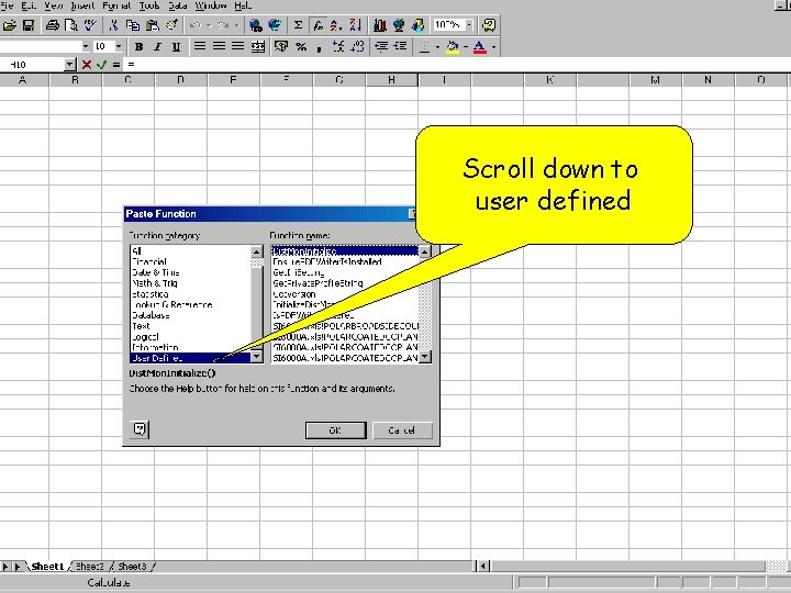 Scroll down to user defined 