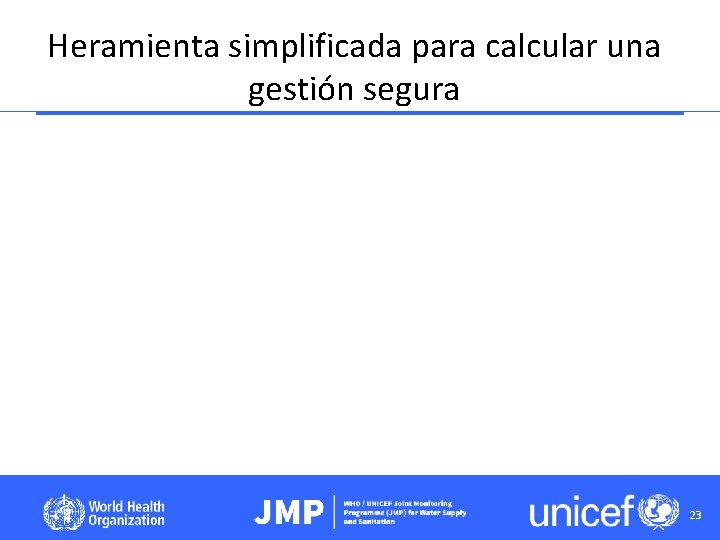 Heramienta simplificada para calcular una gestión segura 23 