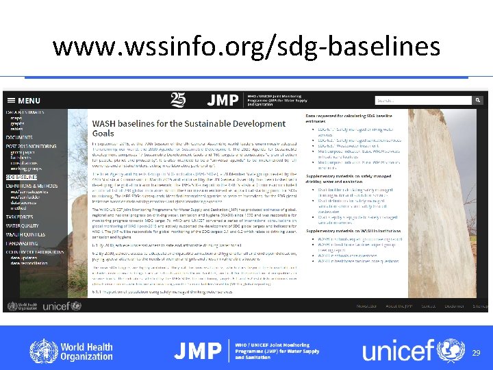 www. wssinfo. org/sdg-baselines 29 