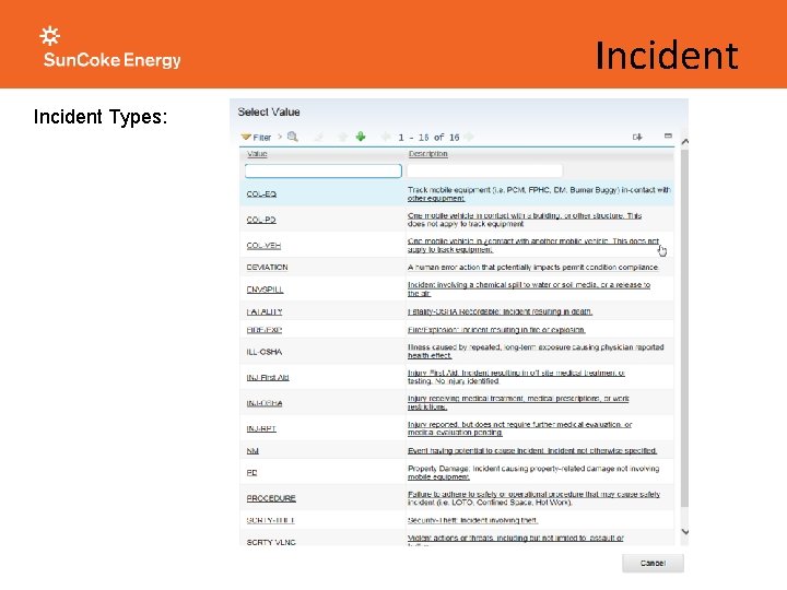 Incident Types: Incident Types: