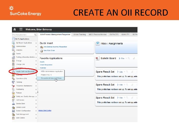 CREATE AN OII RECORD CREATE AN OII RECORD