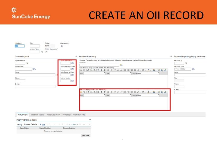 CREATE AN OII RECORD CREATE AN OII RECORD