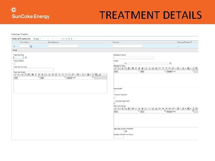 TREATMENT DETAILS TREATMENT DETAILS