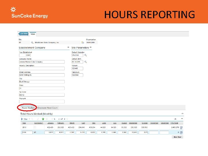 HOURS REPORTING HOURS REPORTING