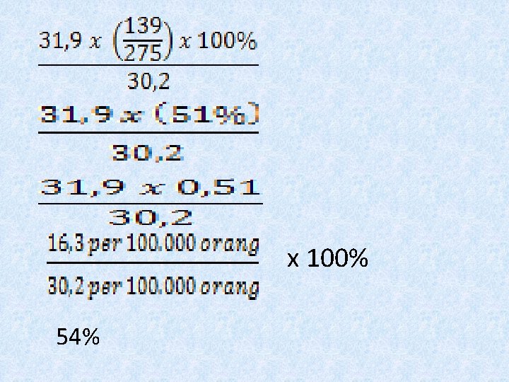 x 100% 54% 