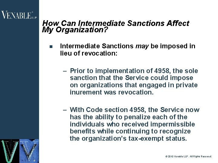 How Can Intermediate Sanctions Affect My Organization? Intermediate Sanctions may be imposed in lieu How Can Intermediate Sanctions Affect My Organization? Intermediate Sanctions may be imposed in lieu