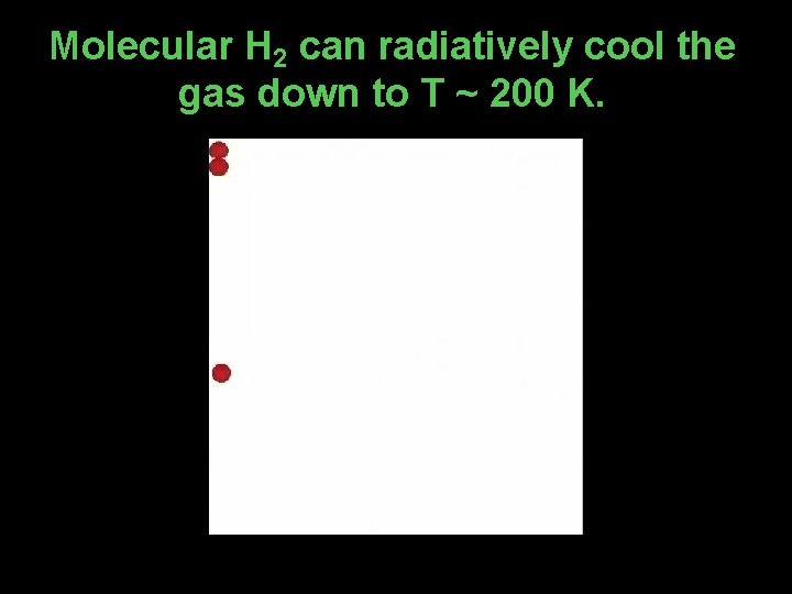 Molecular H 2 can radiatively cool the gas down to T ~ 200 K.