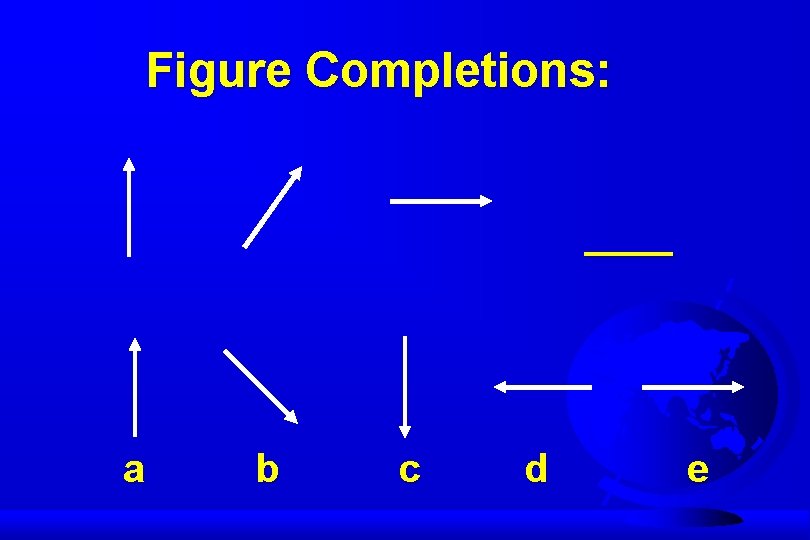 Figure Completions: ____ a b c d e 