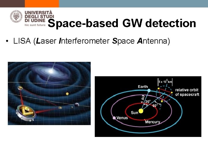 Space-based GW detection • LISA (Laser Interferometer Space Antenna) 