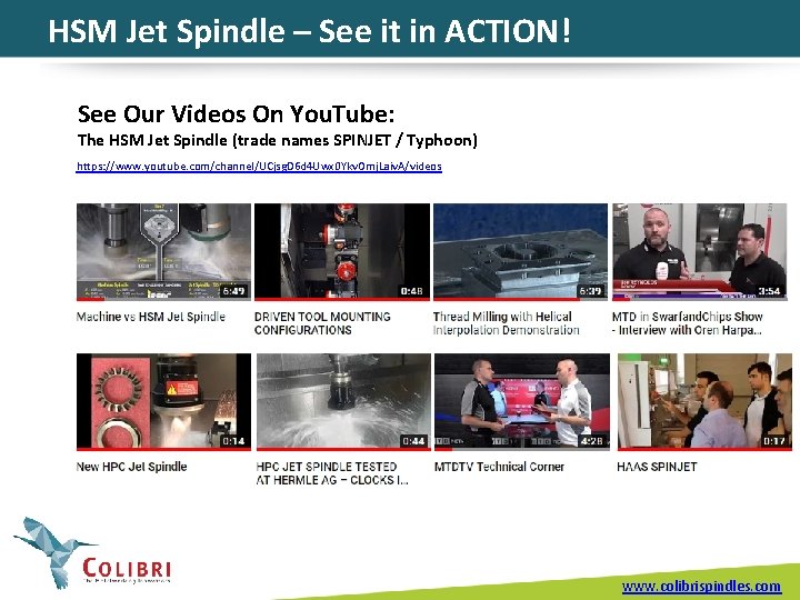 HSM Jet Spindle – See it in ACTION! See Our Videos On You. Tube:
