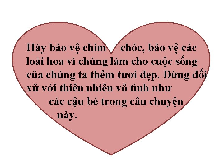 Hãy bảo vệ chim chóc, bảo vệ các loài hoa vì chúng làm cho