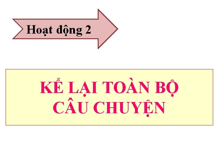 Hoạt động 2 KỂ LẠI TOÀN BỘ C U CHUYỆN 