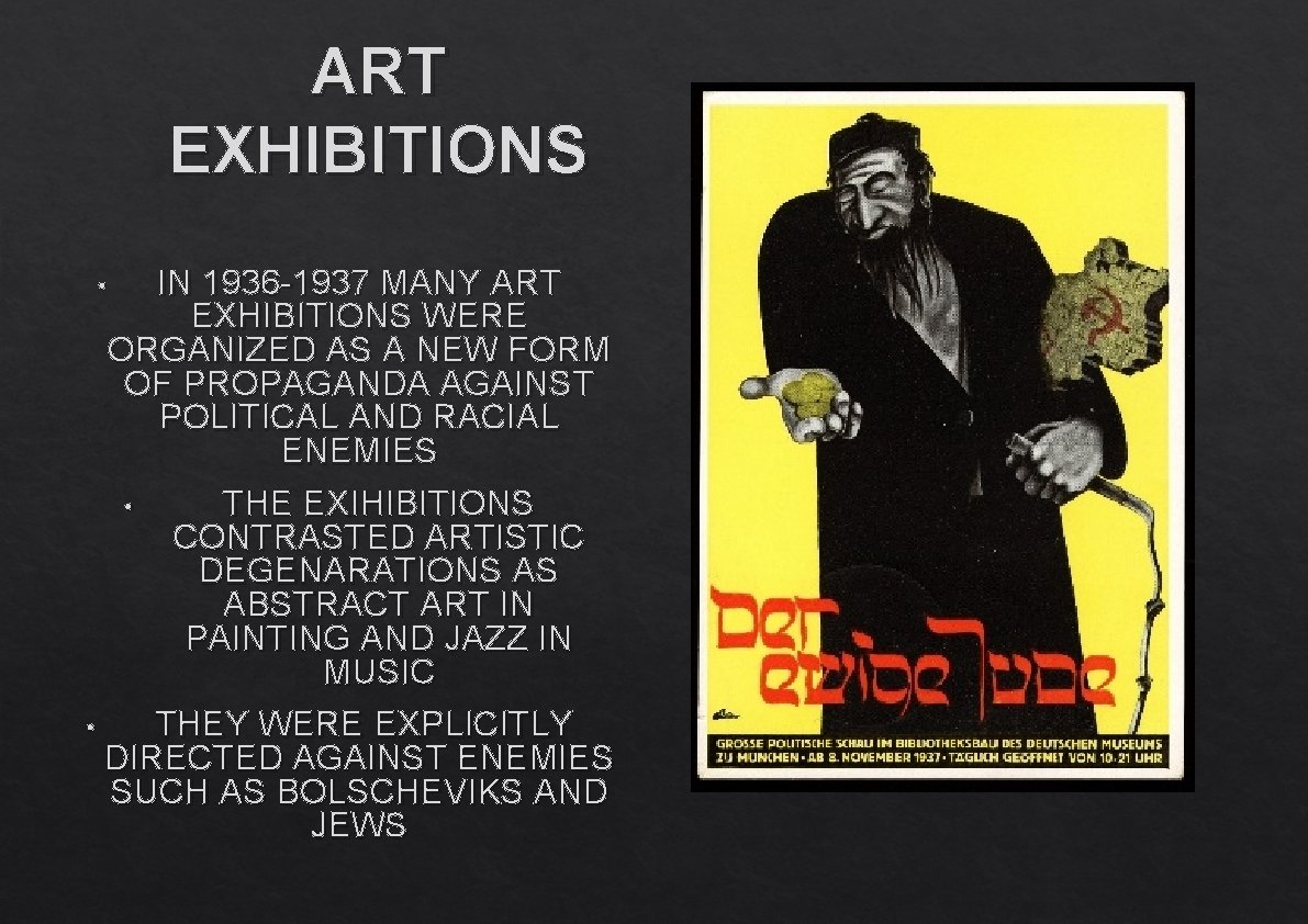 ART EXHIBITIONS IN 1936 -1937 MANY ART EXHIBITIONS WERE ORGANIZED AS A NEW FORM