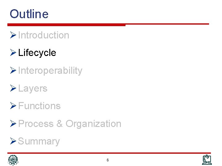 Outline Ø Introduction Ø Lifecycle Ø Interoperability Ø Layers Ø Functions Ø Process &