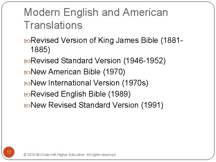 Modern English and American Translations Revised Version of King James Bible (1881 - 1885)