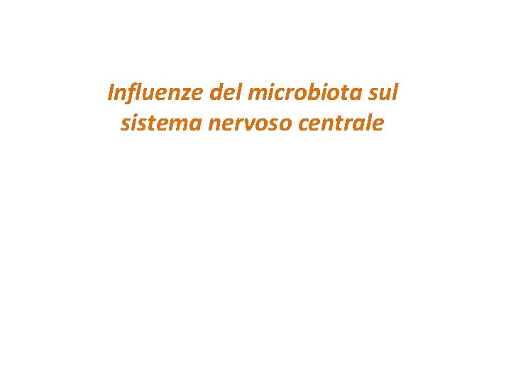Influenze del microbiota sul sistema nervoso centrale 
