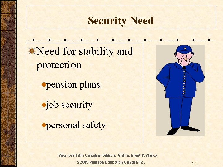 Security Need for stability and protection pension plans job security personal safety Business Fifth