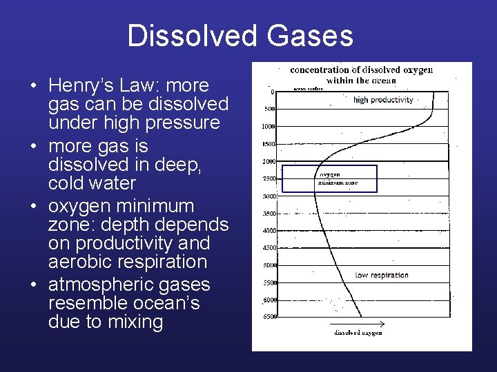Dissolved Gases • Henry’s Law: more gas can be dissolved under high pressure •