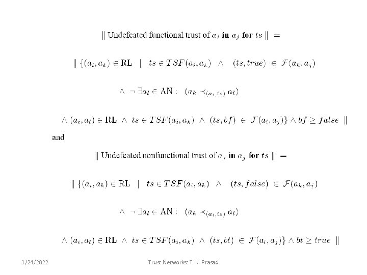 1/24/2022 Trust Networks: T. K. Prasad 23 