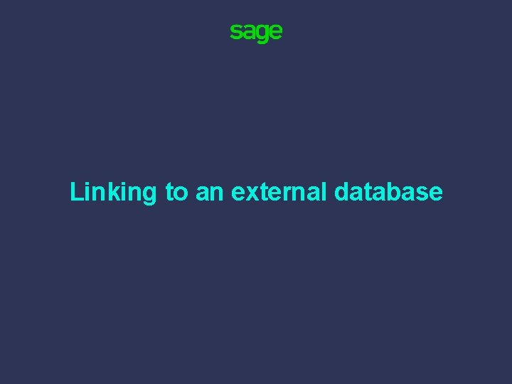 Linking to an external database 