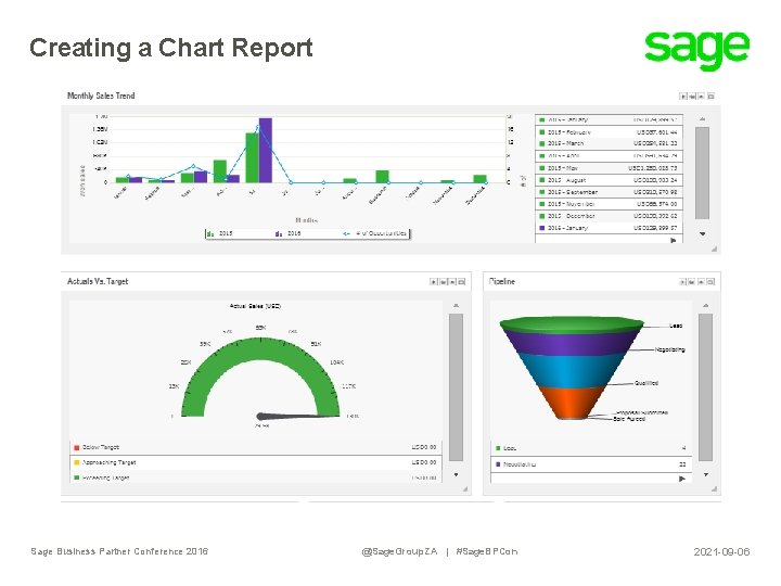 Creating a Chart Report Sage Business Partner Conference 2016 @Sage. Group. ZA | #Sage.