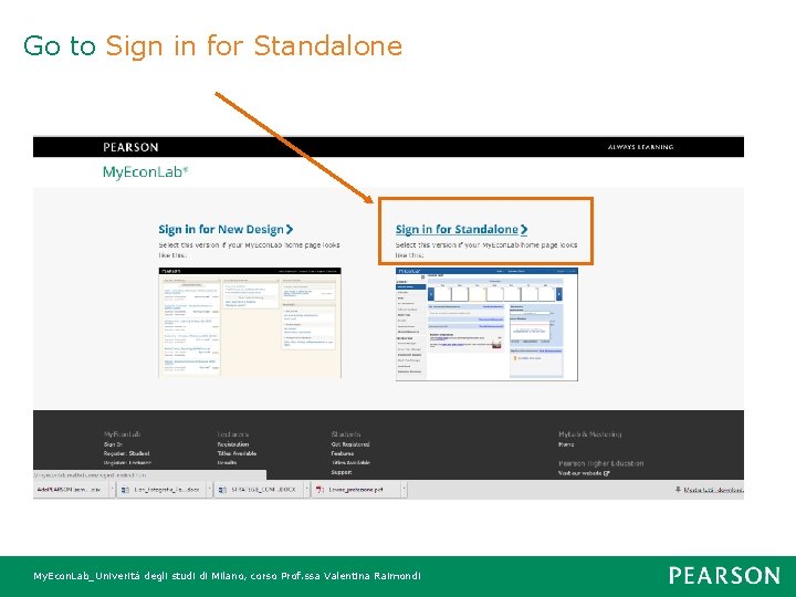 Go to Sign in for Standalone My. Econ. Lab_Univerità degli studi di Milano, corso