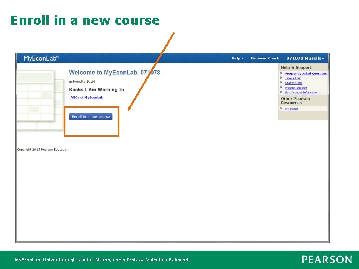 Enroll in a new course My. Econ. Lab_Univerità degli studi di Milano, corso Prof.