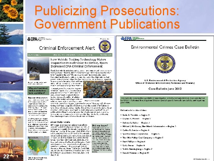 Publicizing Prosecutions: Government Publications 22 