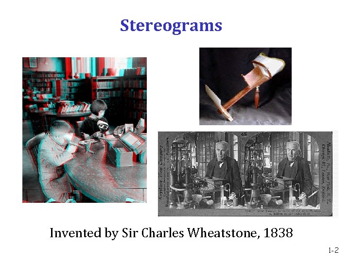 Stereograms Invented by Sir Charles Wheatstone, 1838 1 -2 