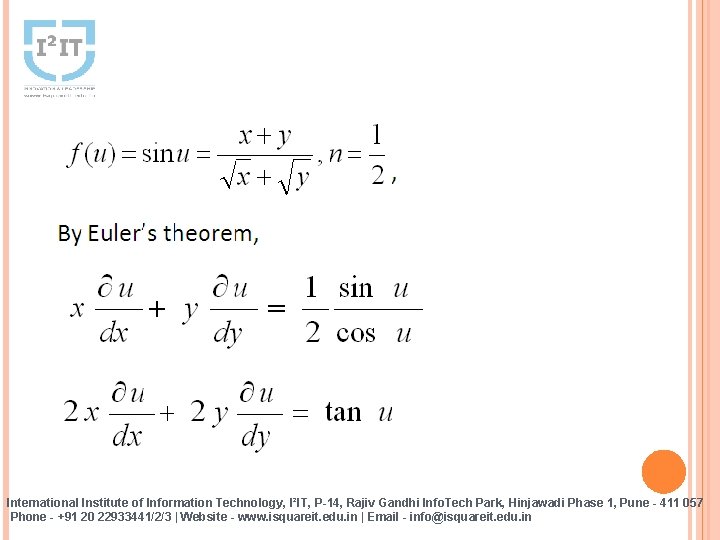 International Institute of Information Technology, I²IT, P-14, Rajiv Gandhi Info. Tech Park, Hinjawadi Phase