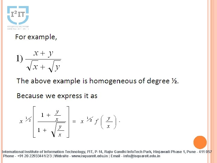 International Institute of Information Technology, I²IT, P-14, Rajiv Gandhi Info. Tech Park, Hinjawadi Phase