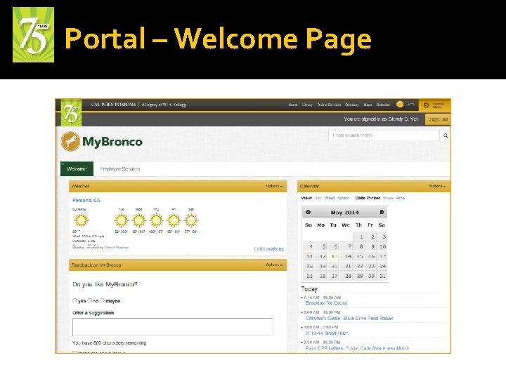Portal – Welcome Page 
