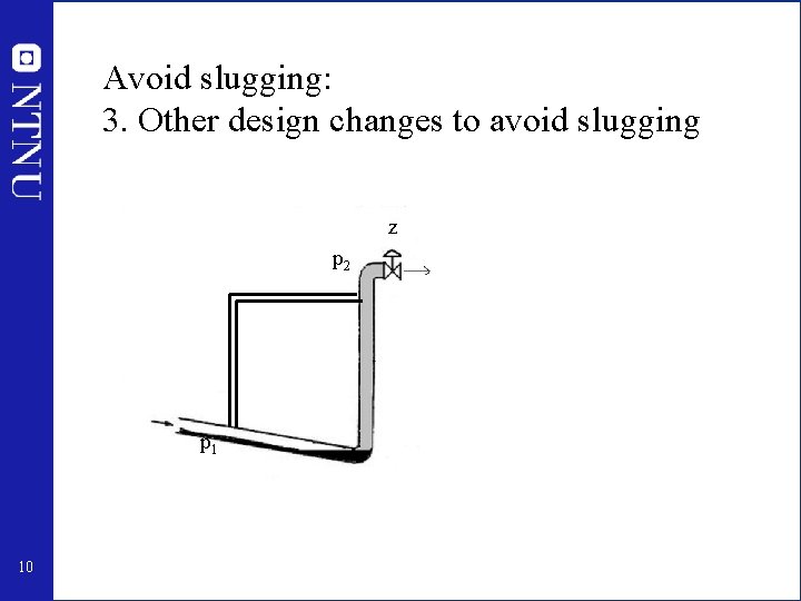 Avoid slugging: 3. Other design changes to avoid slugging z p 2 p 1