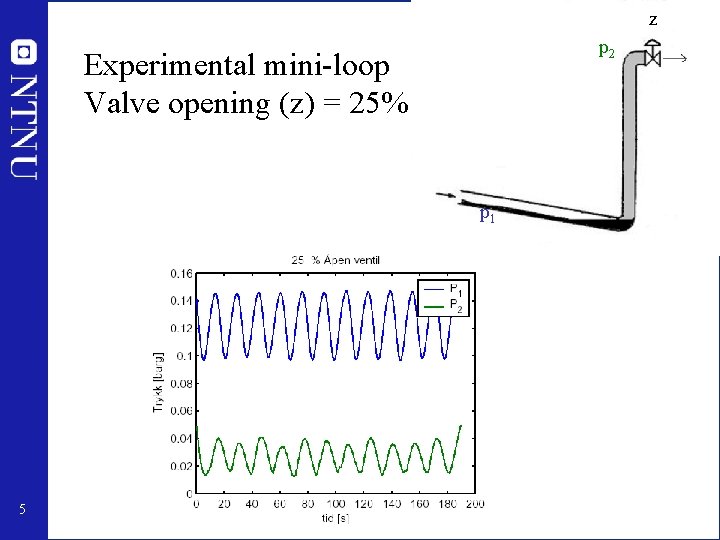z p 2 Experimental mini-loop Valve opening (z) = 25% p 1 5 