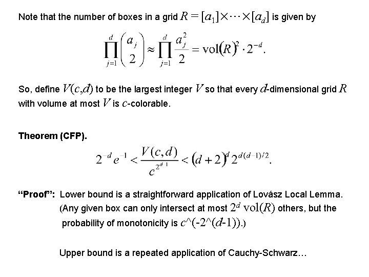 Note that the number of boxes in a grid R = [a 1] [ad]