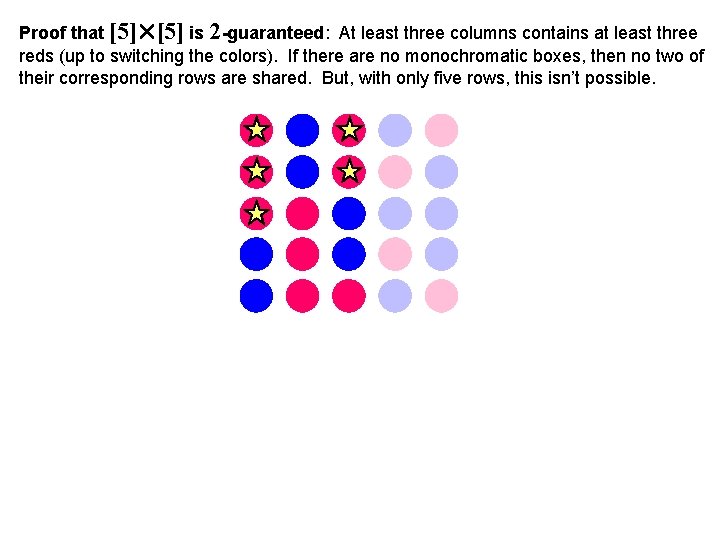 Proof that [5] is 2 -guaranteed: At least three columns contains at least three