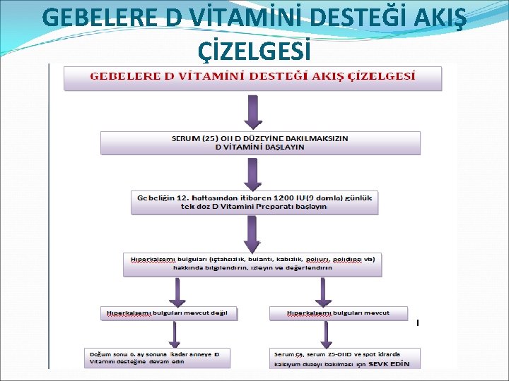 GEBELERE D VİTAMİNİ DESTEĞİ AKIŞ ÇİZELGESİ 