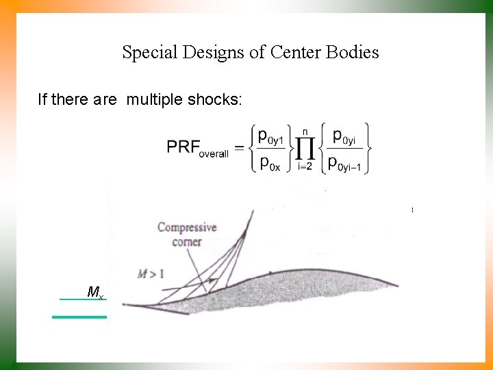 Special Designs of Center Bodies If there are multiple shocks: My 3 q My