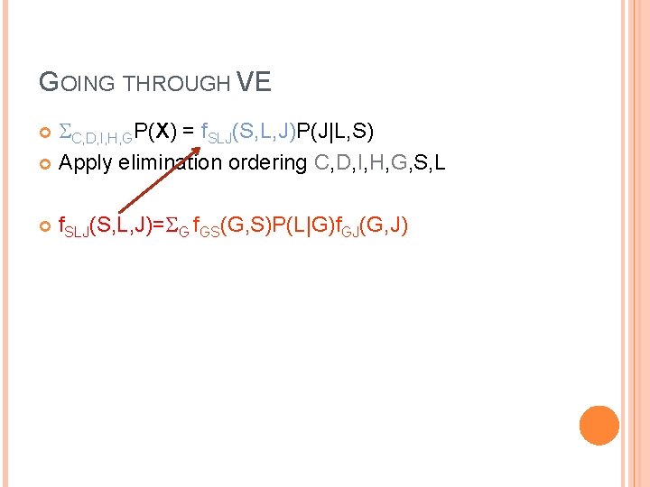 GOING THROUGH VE C, D, I, H, GP(X) = f. SLJ(S, L, J)P(J|L, S)