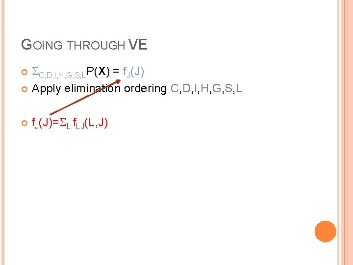 GOING THROUGH VE C, D, I, H, G, S, LP(X) = f. J(J) Apply