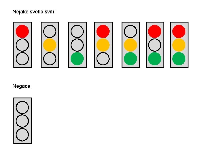 Nějaké světlo svítí: Negace: 