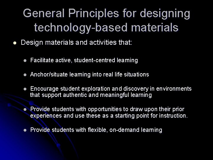 Introduction to Designing Technologybased instructional materials Mico