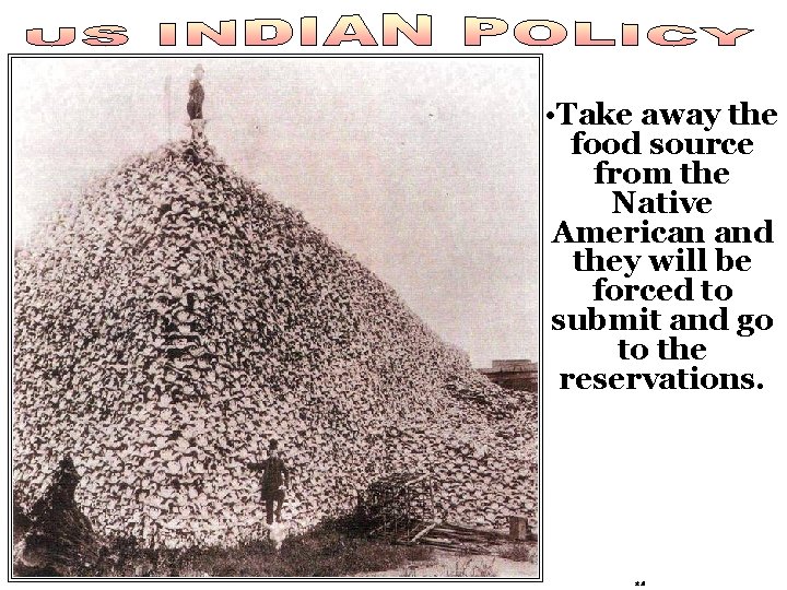  • Take away the food source from the Native American and they will