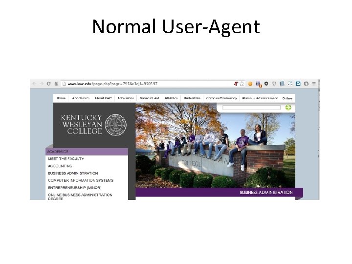 Normal User-Agent 