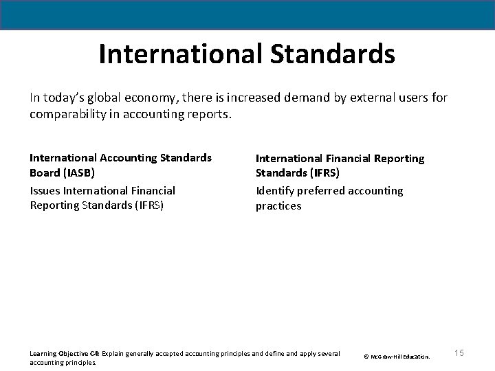 International Standards In today’s global economy, there is increased demand by external users for International Standards In today’s global economy, there is increased demand by external users for
