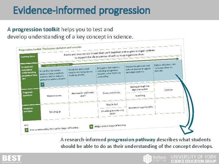 Evidence-informed progression A progression toolkit helps you to test and develop understanding of a