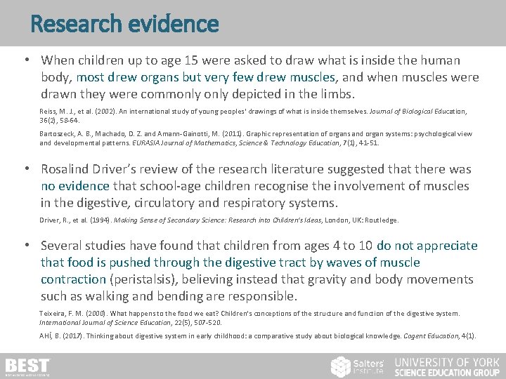 Research evidence • When children up to age 15 were asked to draw what