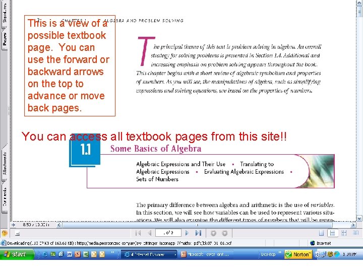 This is a view of a possible textbook page. You can use the forward