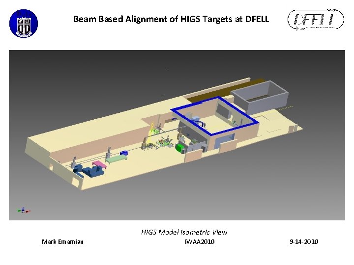 Beam Based Alignment of HIGS Targets at DFELL HIGS Model Isometric View Mark Emamian